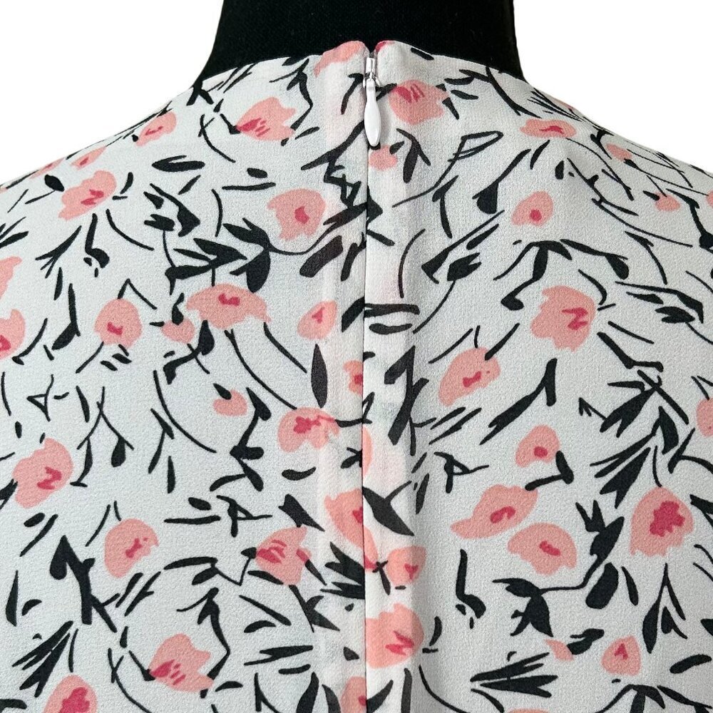 Talbots Pink Green Floral Cottagecore Short Sleeve Button-Up Dress Size 4 - Picture 7 of 11